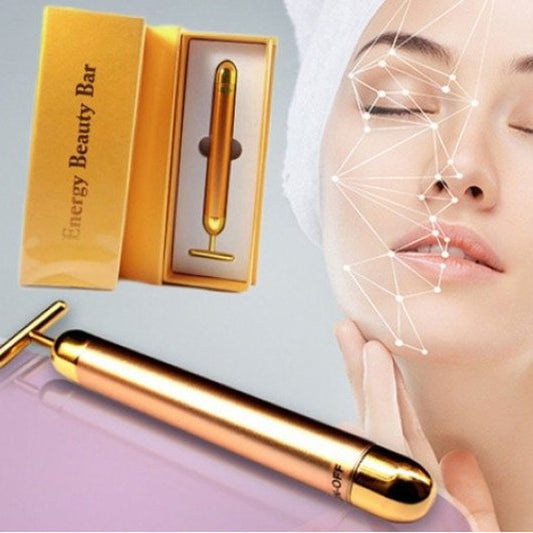 24K T-Shape Electric Gold Vibrating Face Massager