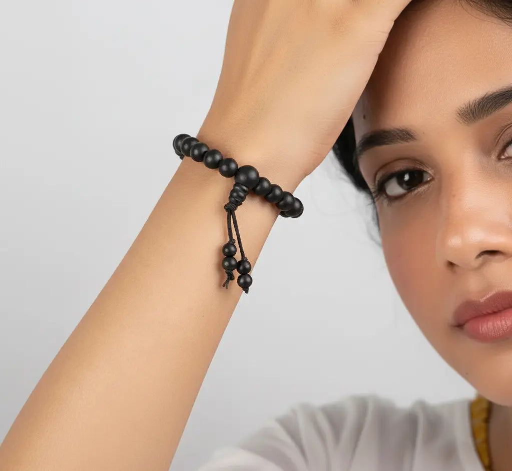 Karungali Mala Bracelet + Free Tulsi Mala worth ₹200